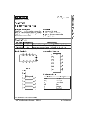 74ACT823SCX Datasheet PDF Fairchild Semiconductor
