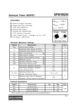 SFW9530 Datasheet PDF Fairchild Semiconductor