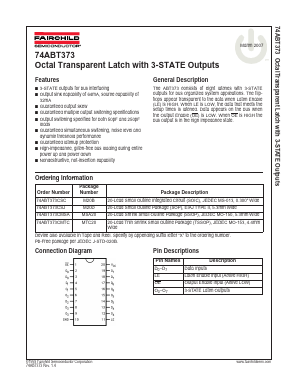74ABT373CMTC Datasheet PDF Fairchild Semiconductor