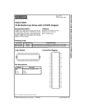 74ACT16541 Datasheet PDF Fairchild Semiconductor