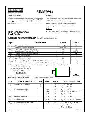 MMSD914 Datasheet PDF Fairchild Semiconductor