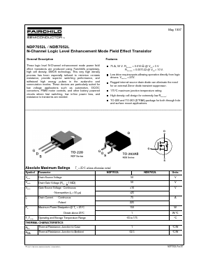 NDP7052L Datasheet PDF Fairchild Semiconductor