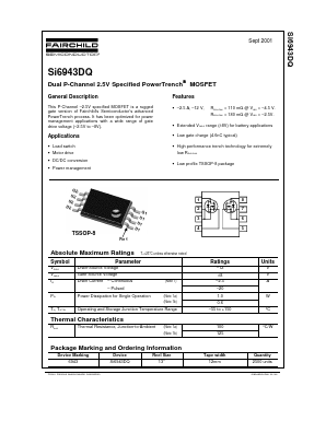 SI6943DQ Datasheet PDF Fairchild Semiconductor