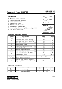 SFS9530 Datasheet PDF Fairchild Semiconductor
