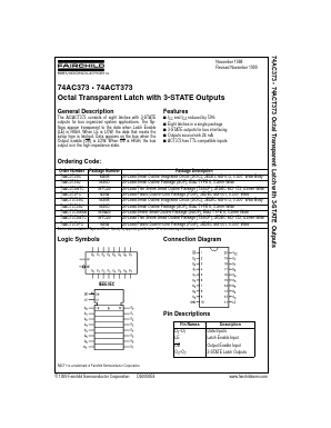 74AC373CW Datasheet PDF Fairchild Semiconductor