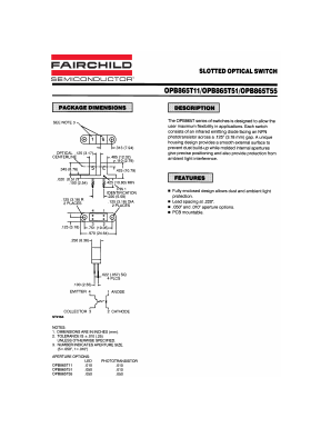 OPB865T Datasheet PDF Fairchild Semiconductor