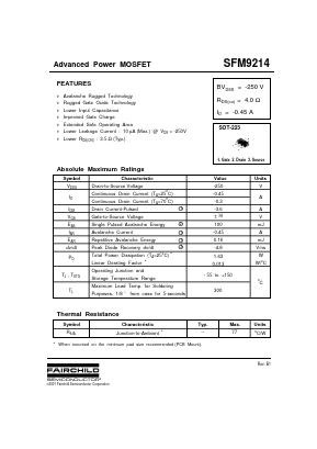 SFM9214 Datasheet PDF Fairchild Semiconductor