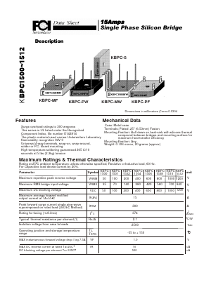 KBPC3510S Datasheet PDF First Components International