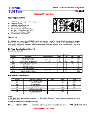 LMA444 Datasheet PDF Filtronic PLC