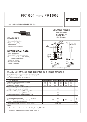 FR1604 Datasheet PDF Formosa Technology