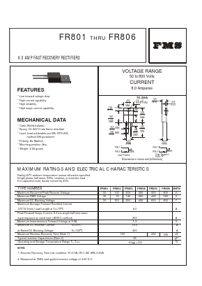 FR802 Datasheet PDF Formosa Technology