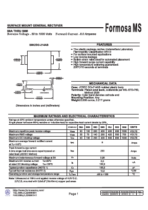 S8G Datasheet PDF Formosa Technology