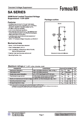 SA100A-H Datasheet PDF Formosa Technology