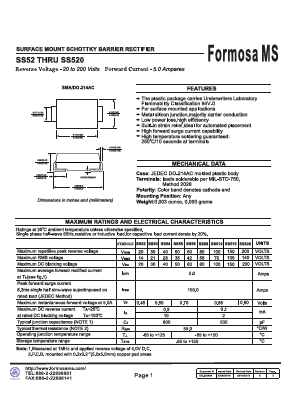 SS52 Datasheet PDF Formosa Technology