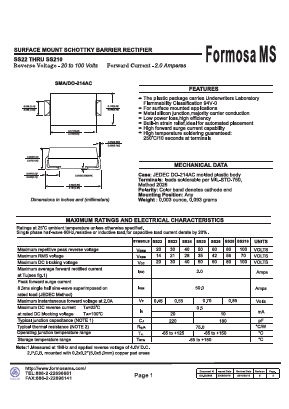 SS23 Datasheet PDF Formosa Technology