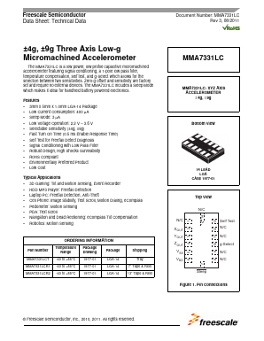 MMA7331LC_V3 Datasheet PDF Freescale Semiconductor
