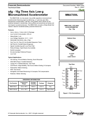 MMA7330LR2 Datasheet PDF Freescale Semiconductor