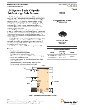 MC33910BAC Datasheet PDF Freescale Semiconductor