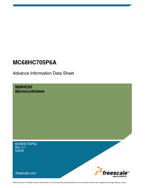 MC68HC705P6ACP Datasheet PDF Freescale Semiconductor