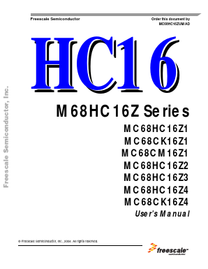 MC68CK16Z4CFC16 Datasheet PDF Freescale Semiconductor