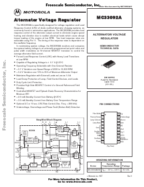 MC33092A Datasheet PDF Freescale Semiconductor