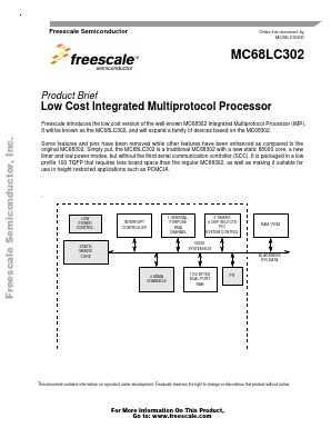 MC68LC302PU16CT Datasheet PDF Freescale Semiconductor