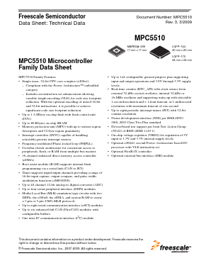 MPC5510 Datasheet PDF Freescale Semiconductor