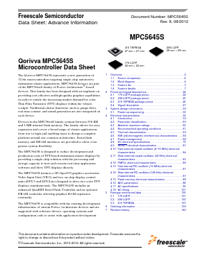 MPC5645S Datasheet PDF Freescale Semiconductor