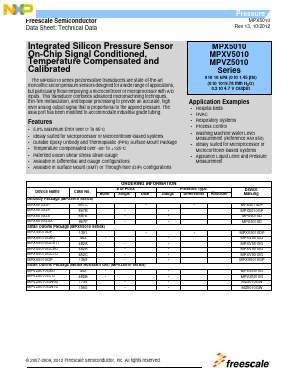 MPXV5010G7U Datasheet PDF Freescale Semiconductor