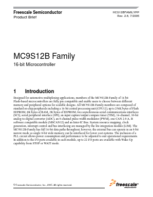 MC9S12B256CFU25 Datasheet PDF Freescale Semiconductor
