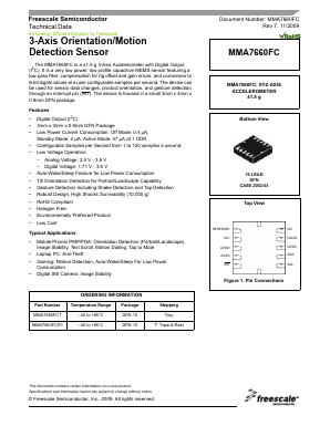 MMA7660FC Datasheet PDF Freescale Semiconductor