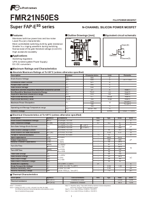 FMR21N50ES Datasheet PDF Fuji Electric