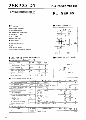 2SK727 Datasheet PDF Fuji Electric