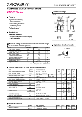 2SK2648 Datasheet PDF Fuji Electric