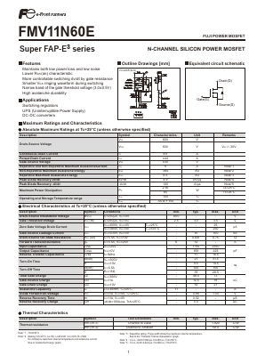 FMV11N60E Datasheet PDF Fuji Electric