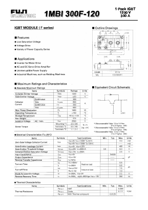 1MBI300F-120 Datasheet PDF Fuji Electric