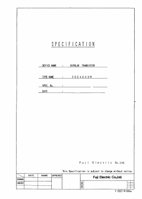 2SC4603 Datasheet PDF Fuji Electric