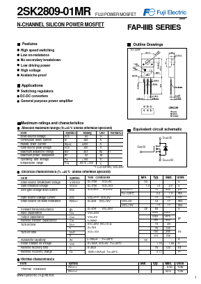 2SK2809 Datasheet PDF Fuji Electric