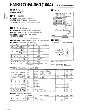 6MBI100FA-060 Datasheet PDF Fuji Electric