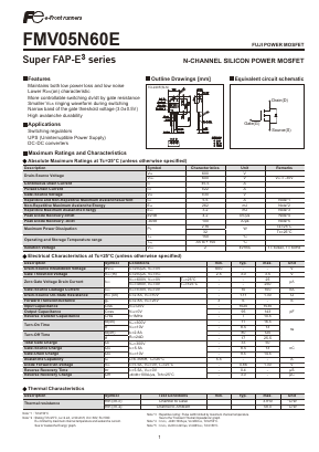 FMV05N60E Datasheet PDF Fuji Electric