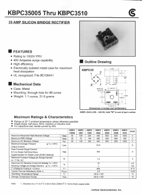 KBPC3510 Datasheet PDF Fuji Electric
