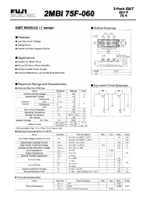 2MBI75F-060 Datasheet PDF Fuji Electric