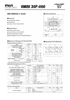 6MBI30F-060 Datasheet PDF Fuji Electric