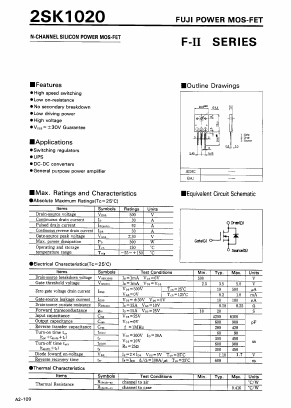 K1020 Datasheet PDF Fuji Electric