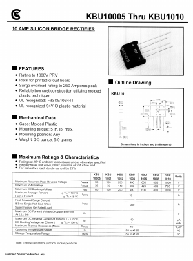 KBU10005 Datasheet PDF Fuji Electric