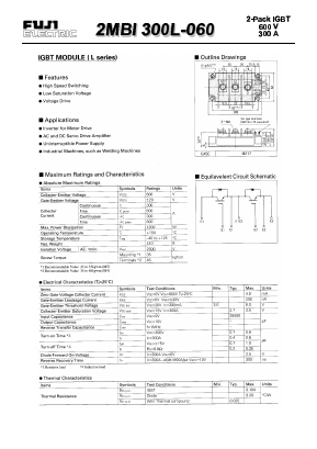 2MBI300L-060 Datasheet PDF Fuji Electric