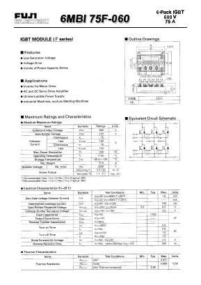 6MBI75F-060 Datasheet PDF Fuji Electric