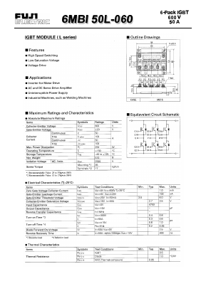 6MBI50L-060 Datasheet PDF Fuji Electric
