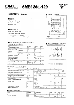 6MBI25L-120 Datasheet PDF Fuji Electric