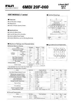 6MBI20F-060 Datasheet PDF Fuji Electric